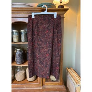 12P Dark Academia Floral 70's Inspired 90's Paisley Pattern Grunge Skirt